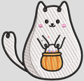 Cute Halloween Cat Embroidery